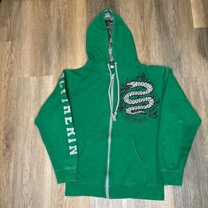 Universal Studios Harry Potter Hoodie Size XS‎ Slytherin Zip Embroidered Green